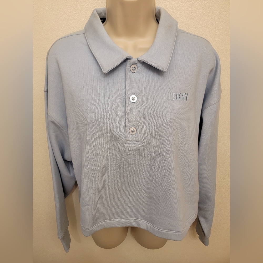 NWT DKNY Cropped Sweatshirt with Collar